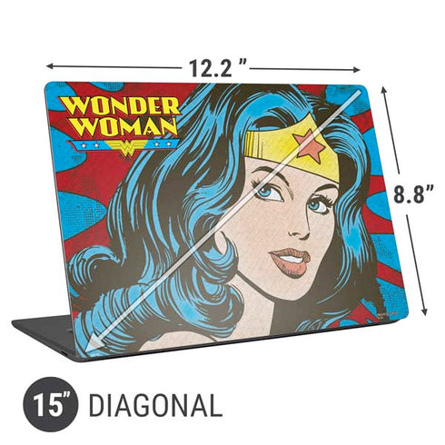 DC Comics Wonder Woman Vintage Profile Universal Laptop 15in (12.2 x 8.8in) Skin